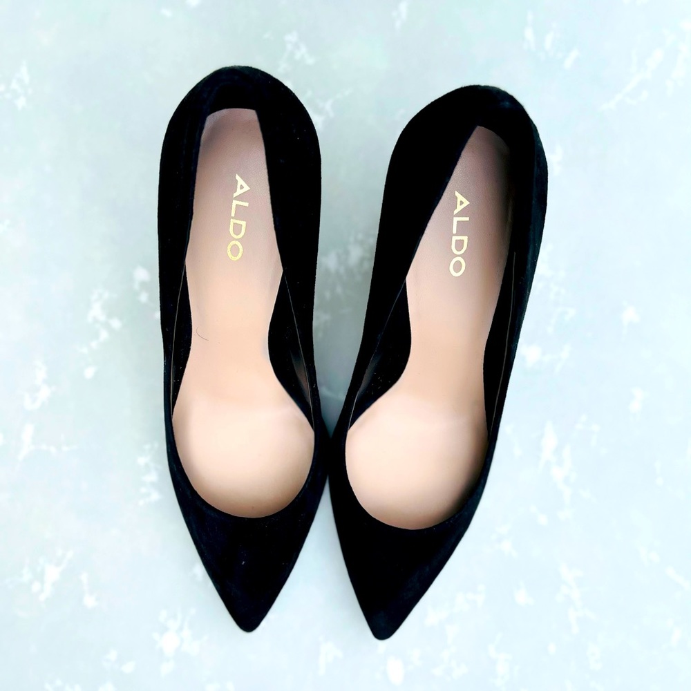 Aldo block heels suede pumps